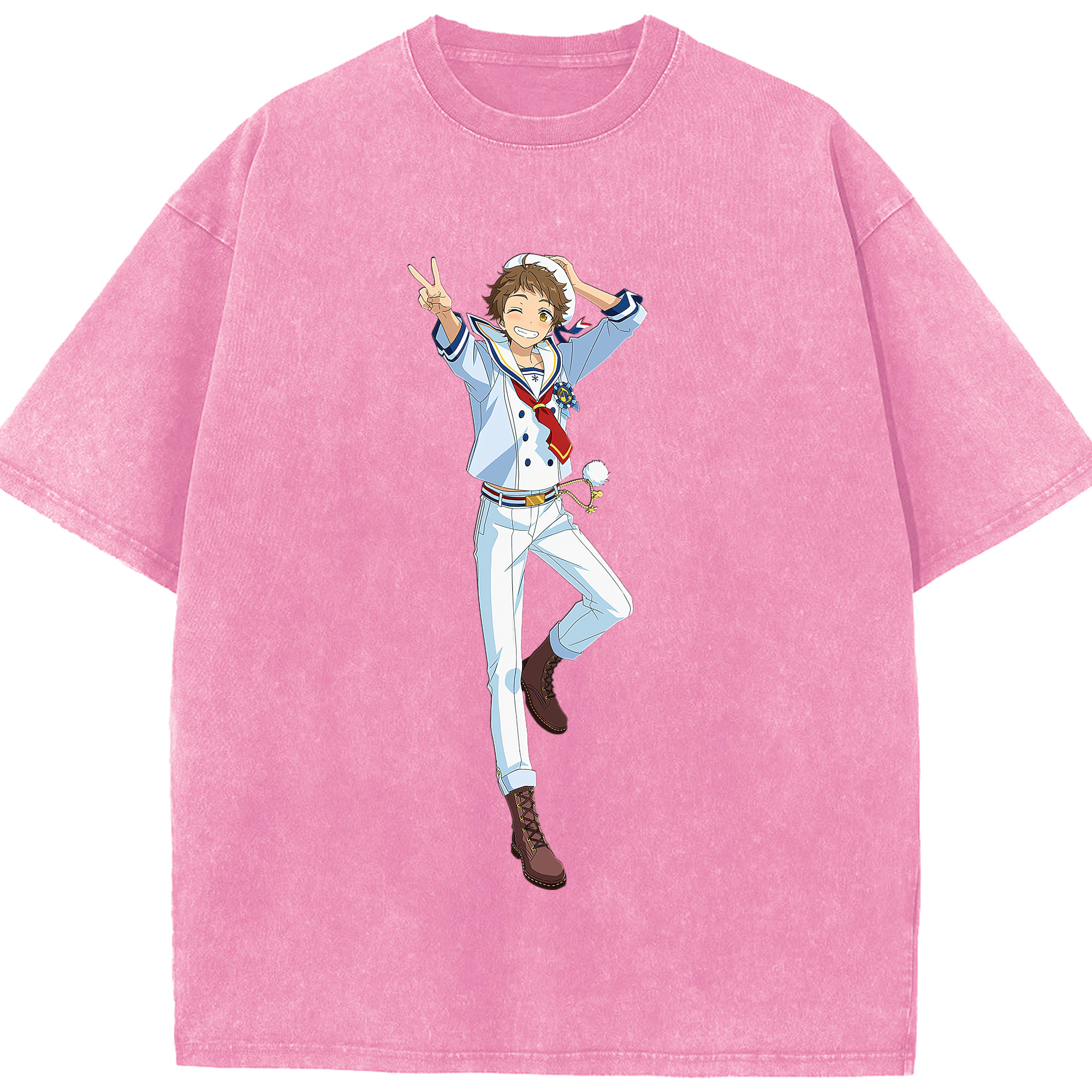 （画像用） あんさんぶるスターズ! Ensemble Stars 綿100% ヴィンテージ風 半袖Tシャツ（フロントプリント）